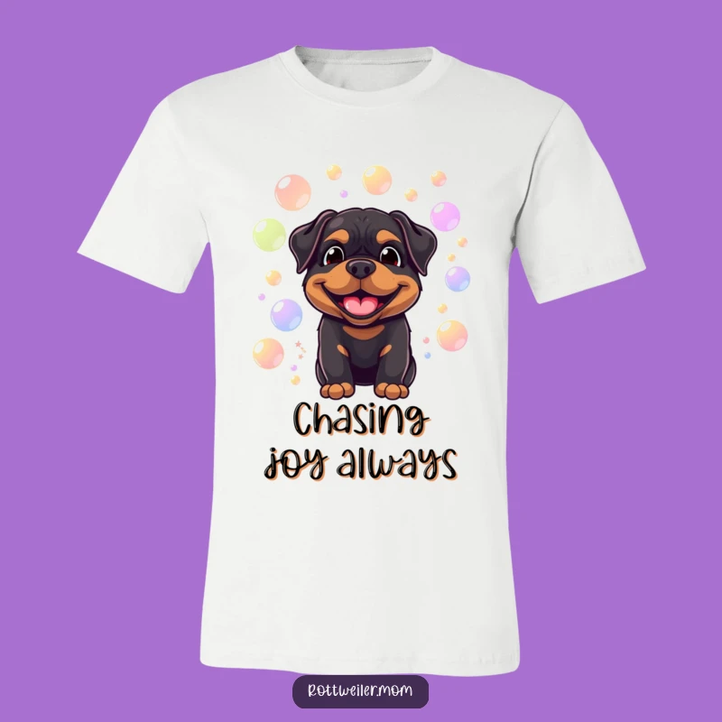 Funny Smiling Rottweiler Bubble T-Shirt: Playful Pups, Great Gift