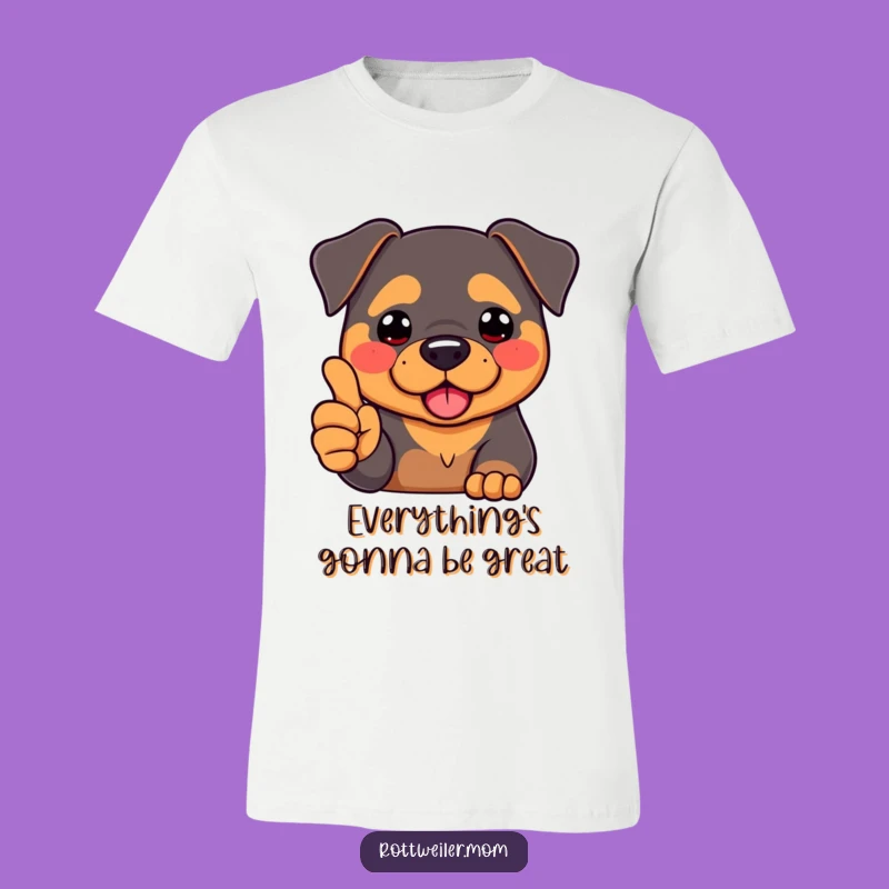 Funny Kawaii Rottweiler Thumbs Up T-Shirt - Cute Humorous Dog Tee Gift