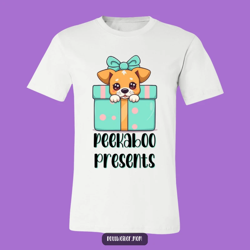 Funny Peek-a-Boo Dog Present T-Shirt, Express Your Playful Side