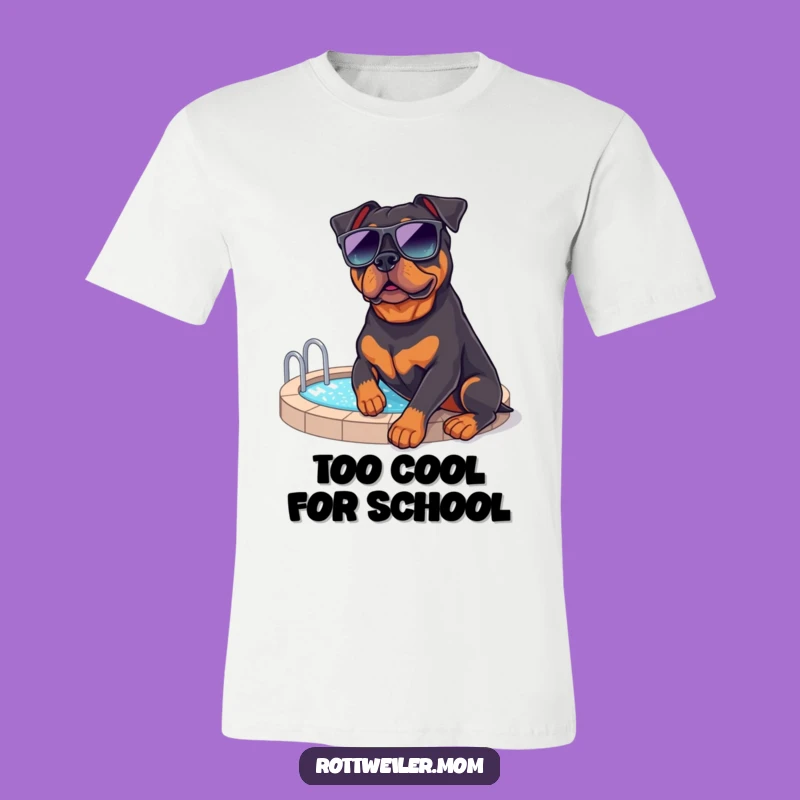 Funny Rottweiler Sunglasses T-Shirt: Hilarious Poolside Chill Tee