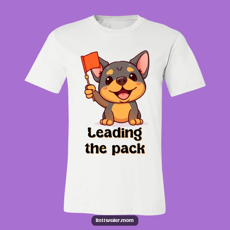 Funny Waving Rottweiler Flag T-Shirt - Enthusiastic Humorous Apparel Gift