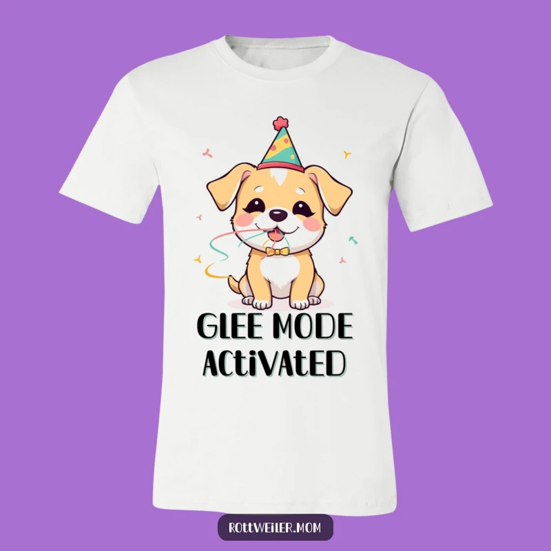 Funny Dog Party T-Shirt: Joyful Pup Blowing Streamer Gift