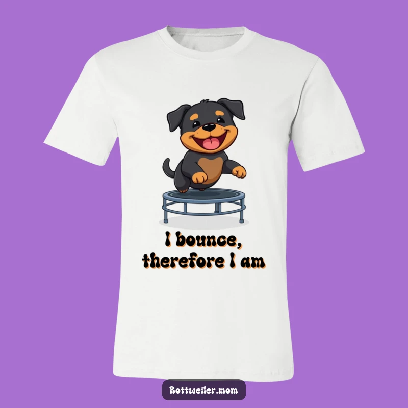 Funny Rottweiler Puppy Trampoline T-Shirt - Goofy Dog Tee