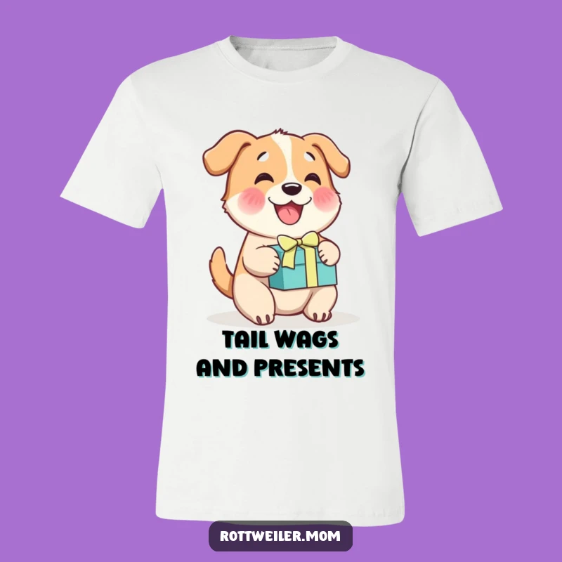 Funny Cheerful Dog Gift Box T-Shirt, Express Joyful Excitement