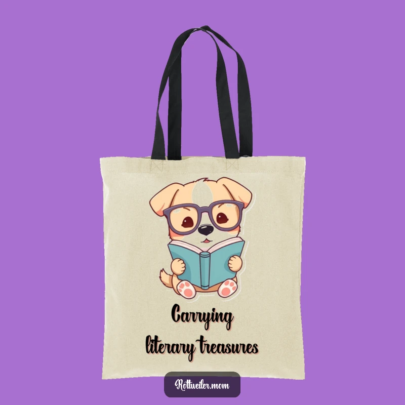 Funny Dog Glasses Book Tote Bag: Carry Your Literary Finds in Style