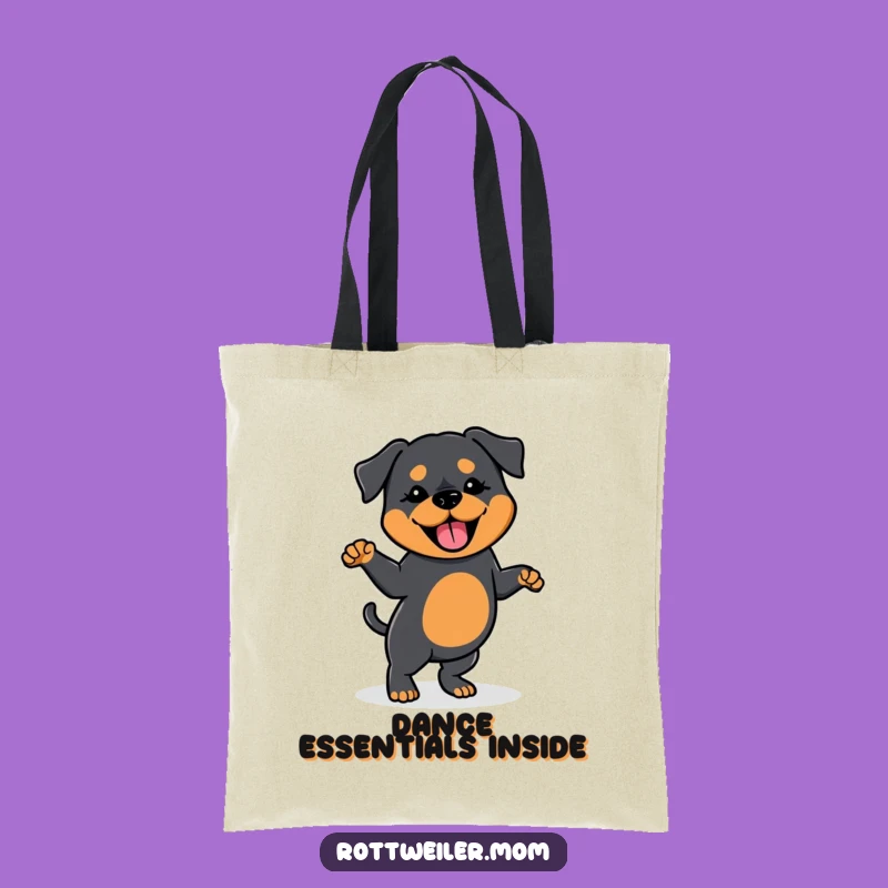 Funny Kawaii Rottweiler Dance Tote Bag: Carry the Fun, Cute Gift