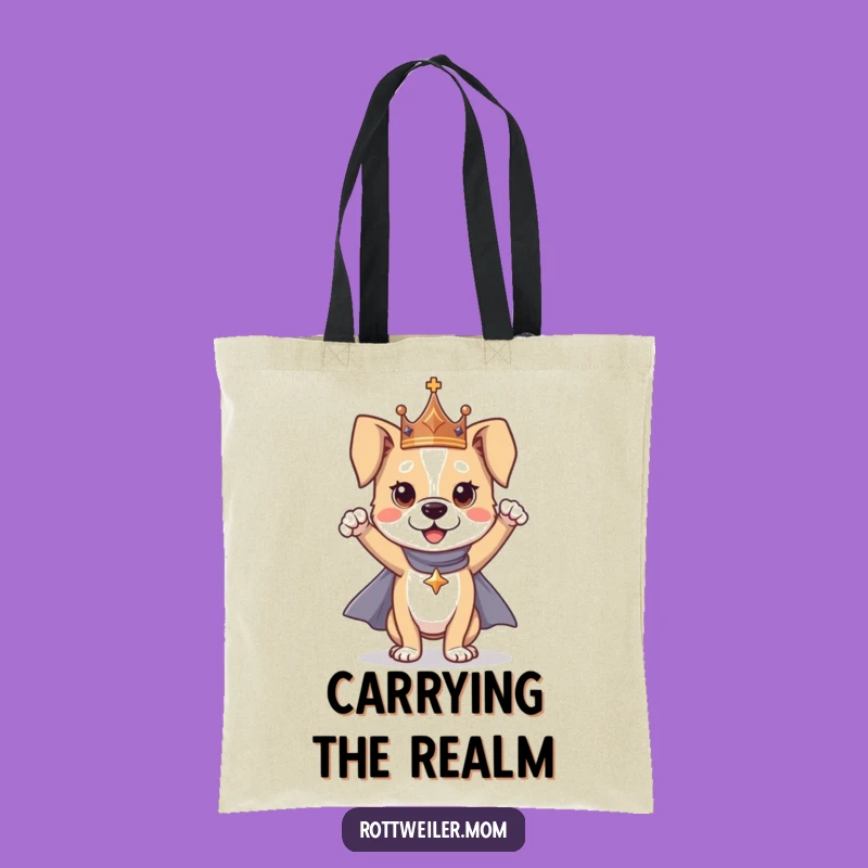 Funny Dog Hero Tote Bag: Stylish Crowned Pup Carryall, Gift Idea