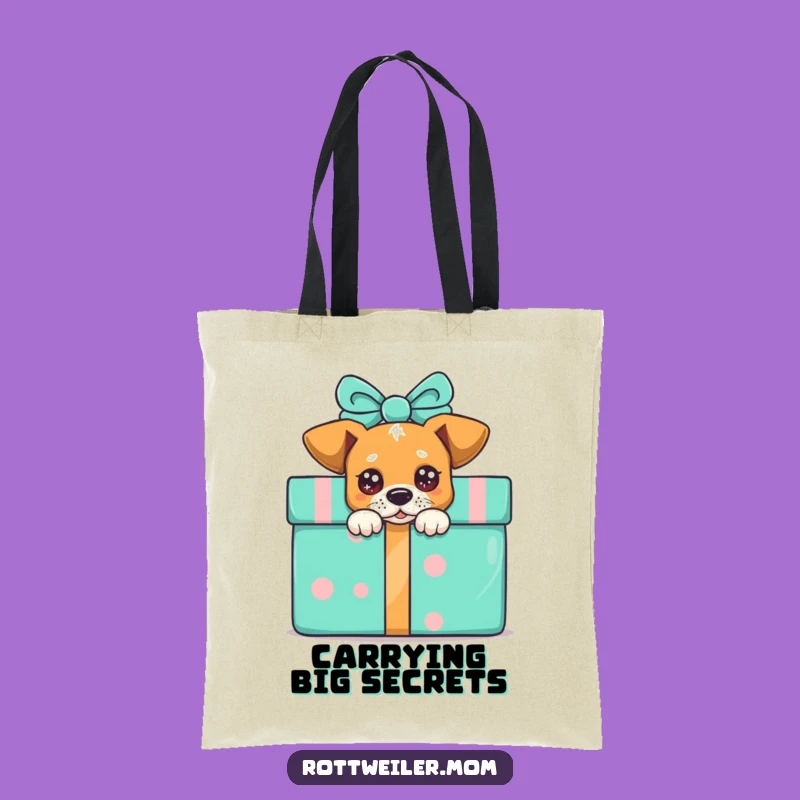 Funny Peek-a-Boo Dog Present Tote Bag, Carry Your Surprises in Style