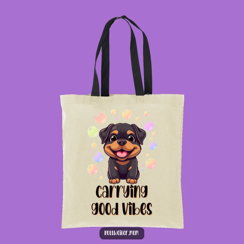 Funny Rottweiler Bubble Tote Bag: Carry the Joy, Cute Gift