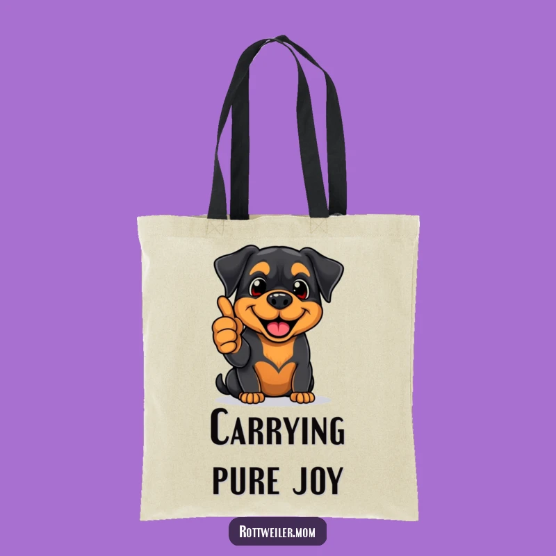 Funny Rottweiler Thumbs Up Tote Bag - Positive Pup Everyday Carryall