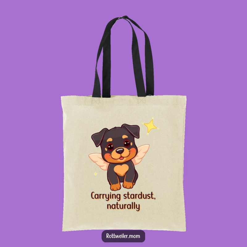 Funny Rottweiler Wings Tote Bag: Carry Your Pup's Magic, Cute Gift