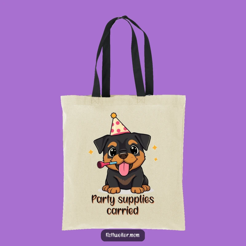 Funny Rottweiler Party Tote Bag: Carry the Celebration, Cute Gift
